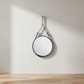 Minimalist Black Metal Frame Circular Wall Mirror for Living Room or Bathroom