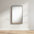 Minimalist Black Metal Frame Rectangular Wall Mirror for Living Room or Hallway