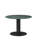 Modern Black Marble Round Dining Table with Pedestal Metal Base for Dining Room