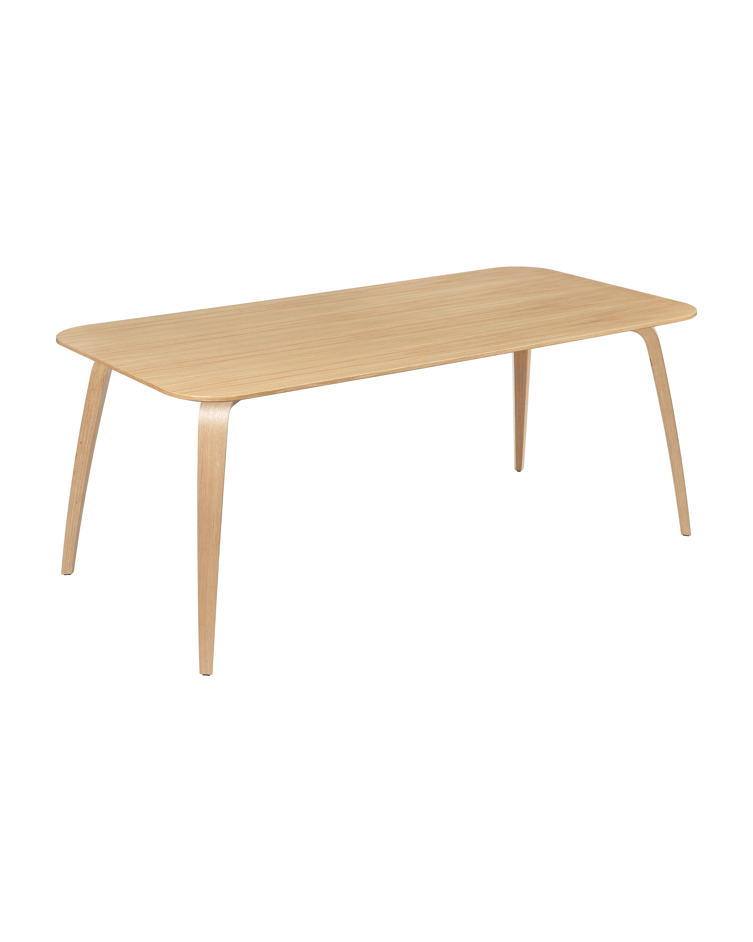 Scandinavian Natural Oak Veneer Rectangular Dining Table with Laminated Wood Legs for Dining Room