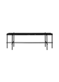 Modern Black Marble Console Table with Slim Steel Frame for Living Room or Hallway