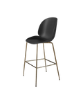 Modern Black Metal & Wood Unupholstered Bar Chair with Slim Frame for Kitchen or Bar