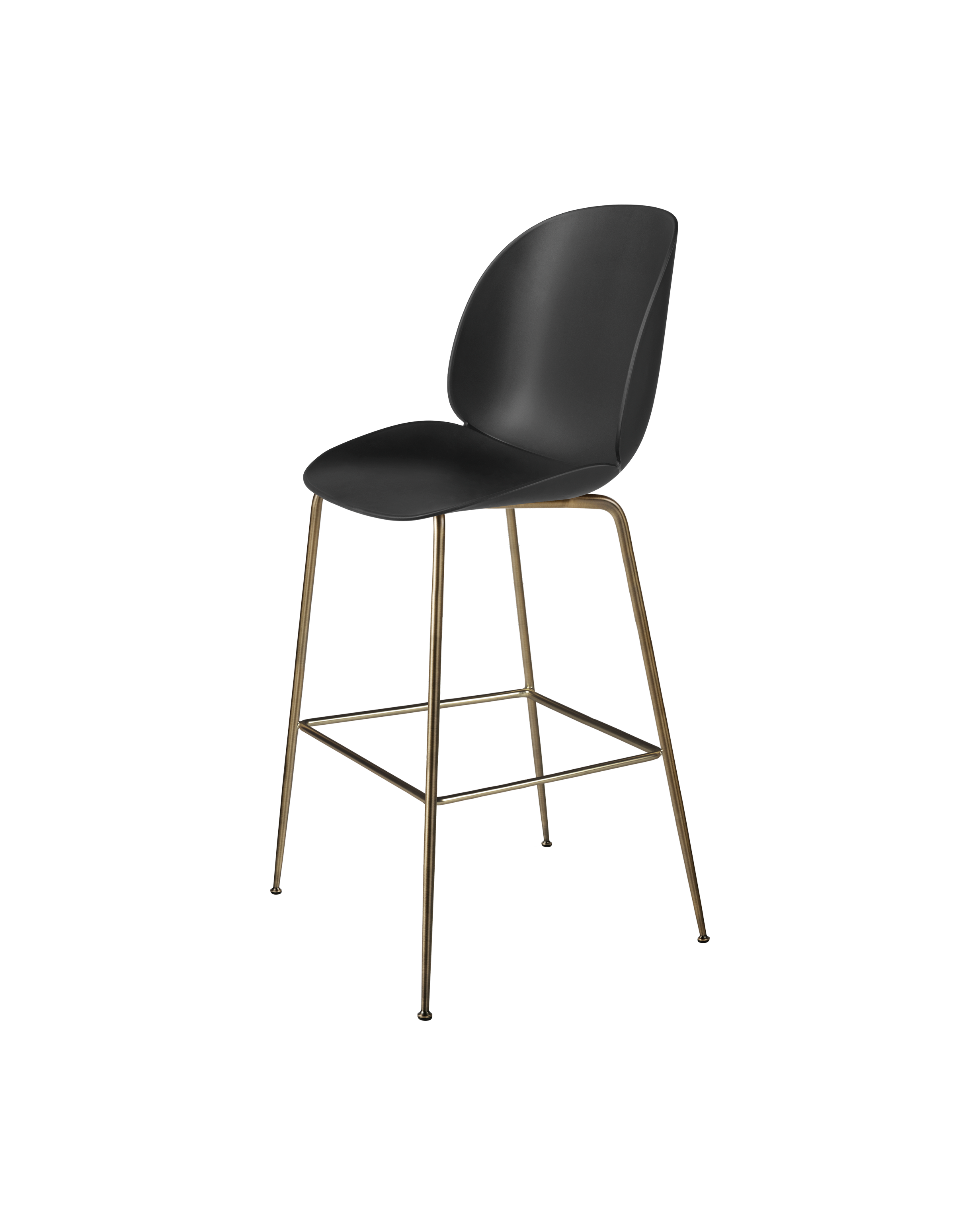 Modern Black Metal & Wood Unupholstered Bar Chair with Slim Frame for Kitchen or Bar
