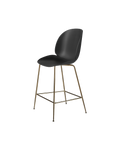 Contemporary Olive Green Unupholstered Counter Chair with Antique Brass Legs for Kitchen or Bar