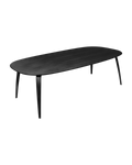 Scandinavian Black Ash Veneer Elliptical Dining Table with Laminated Wood Legs for Dining Room