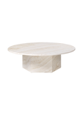 Mid-Century White Marble Round Coffee Table with Chrome Steel Frame for Living Room