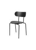 Bauhaus-Inspired Black Ash Wood Stackable Dining Chair with Minimal Frame for Dining Room or Cafe