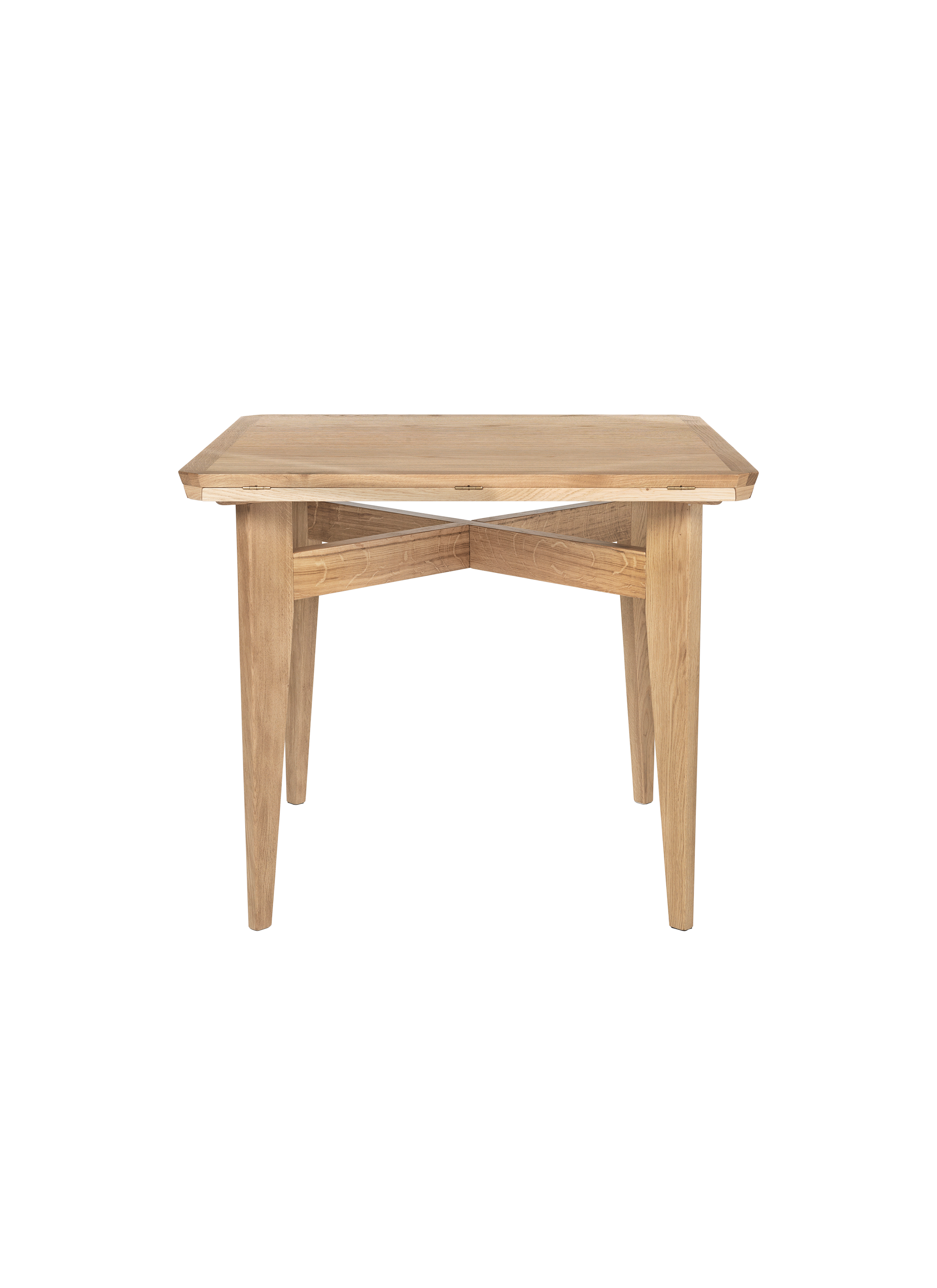 Contemporary Natural Oak Extendable Dining Table with Rotating Mechanism for Dining Room