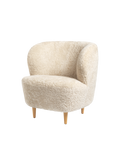 Mid-Century Navy Blue Fully Upholstered Lounge Chair with Solid Wood Base for Living Room