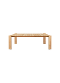 Coastal Natural Teak Slatted Outdoor Dining Table with Architectural L-Shape Legs for Terrace