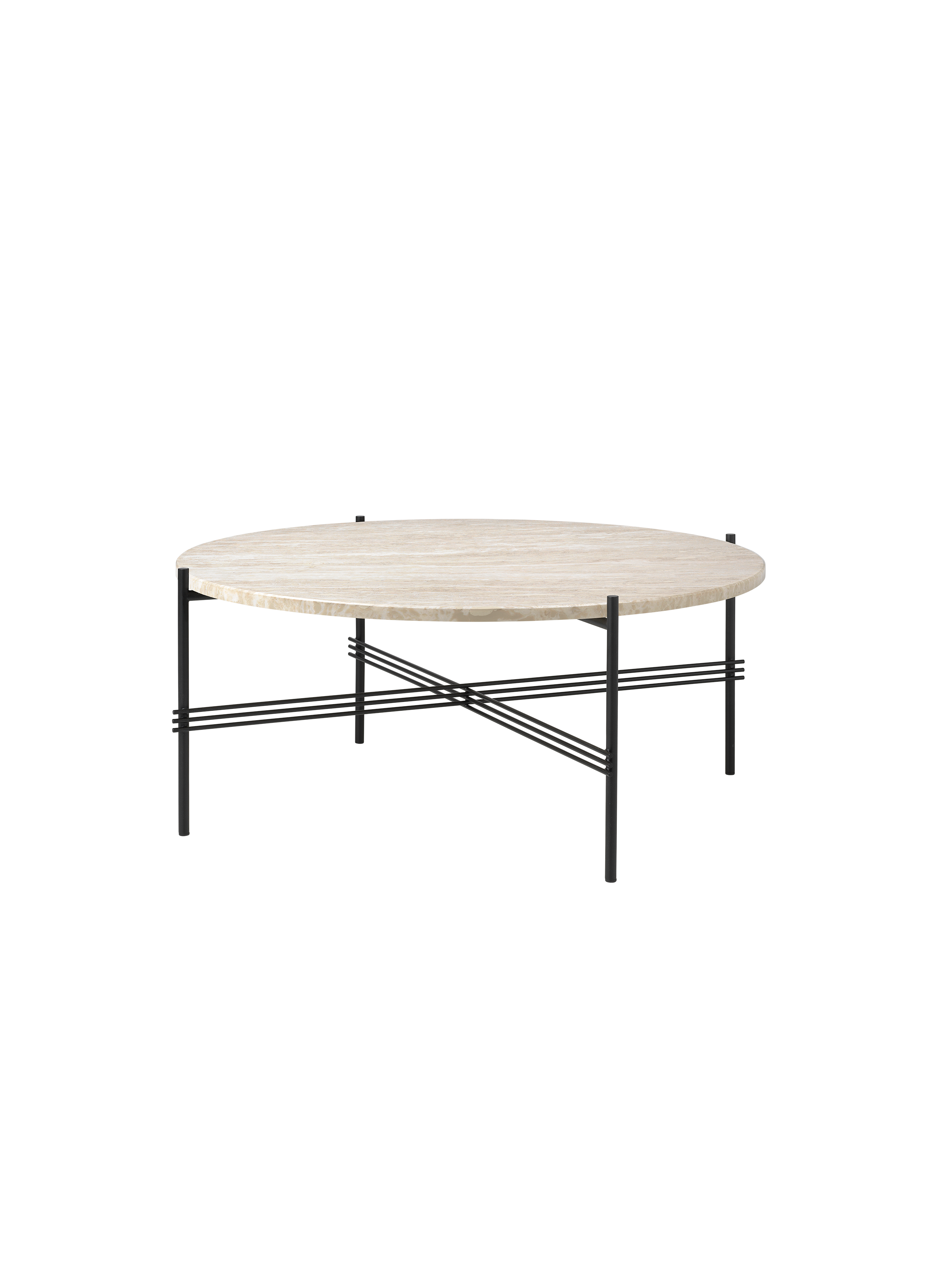 Modern Stone Top Outdoor Coffee Table with Metal Legs for Terrace or Garden