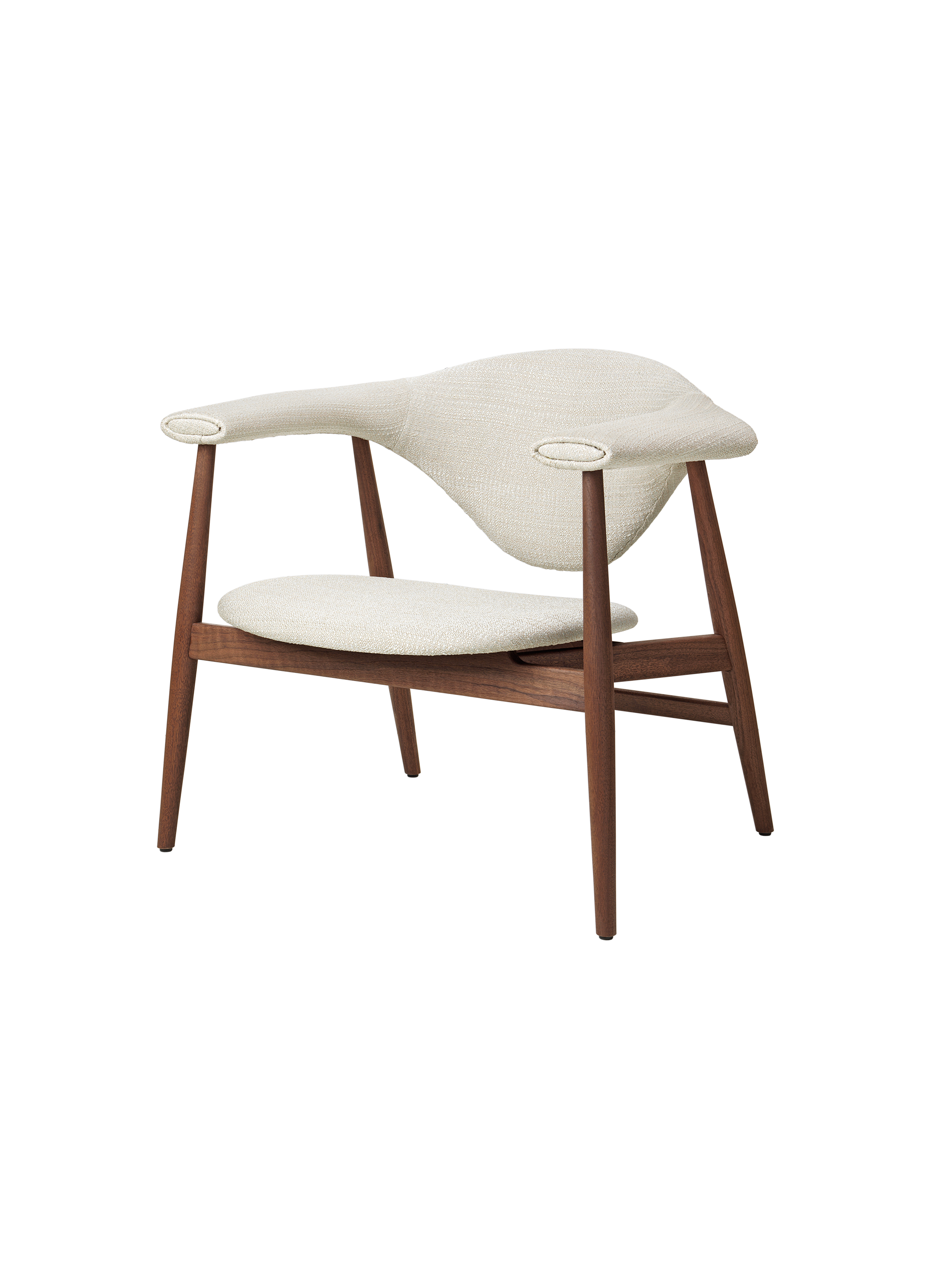 Scandinavian Dark Grey Fully Upholstered Lounge Chair with Solid Wood Base for Living Room