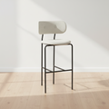 Contemporary Dark Green Fully Upholstered Bar Chair with Velvet Seat & Metal Legs for Bar