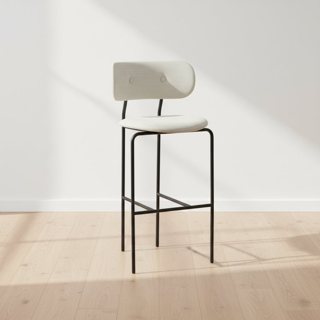 Contemporary Dark Green Fully Upholstered Bar Chair with Velvet Seat & Metal Legs for Bar