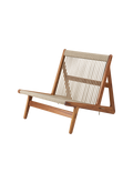 Contemporary Cream Outdoor Fabric Lounge Chair with Powder-Coated Aluminum Frame for Terrace