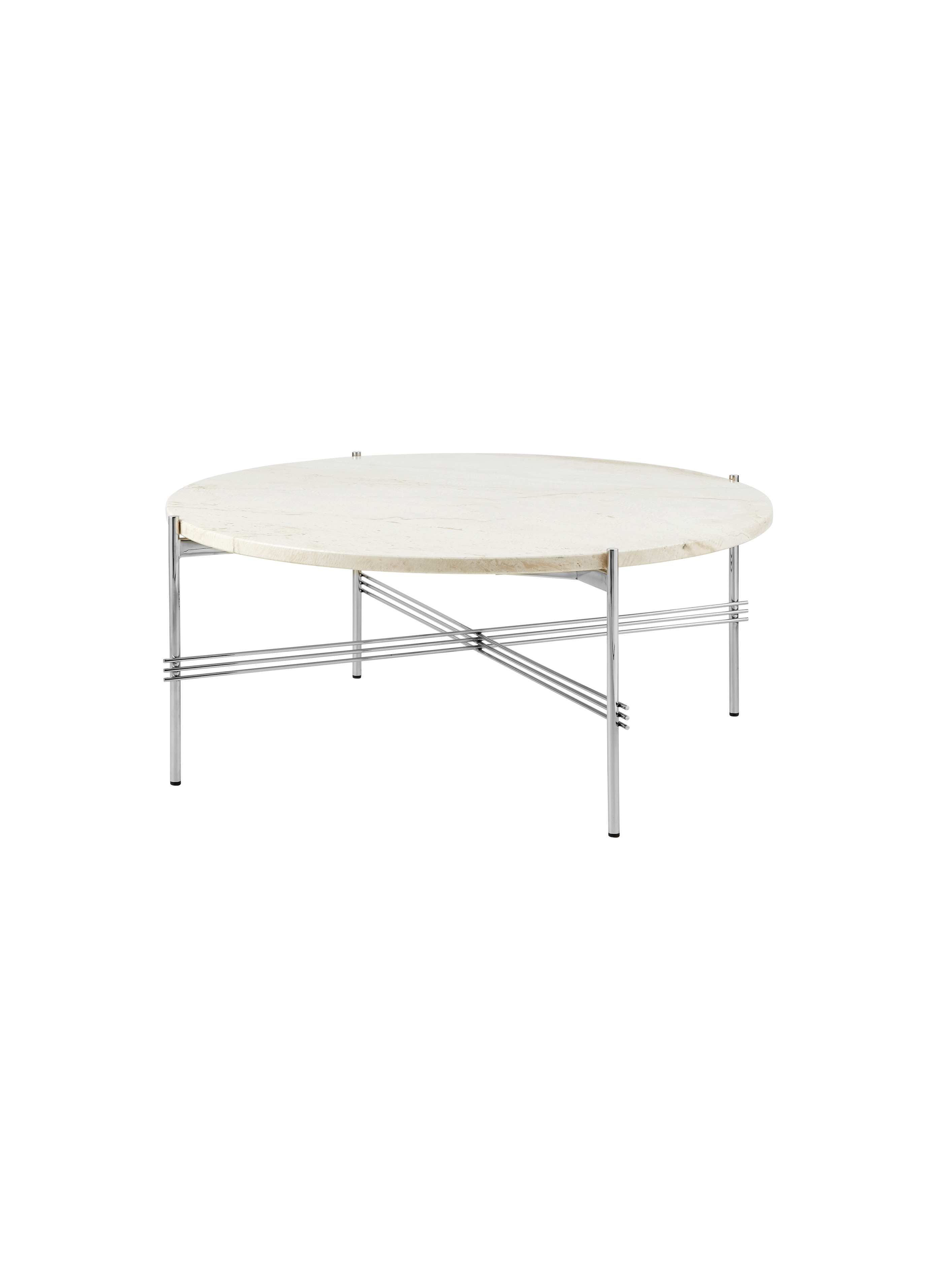 Scandinavian Natural Oak Round Coffee Table with Fluted Cylinder Pedestal for Living Room