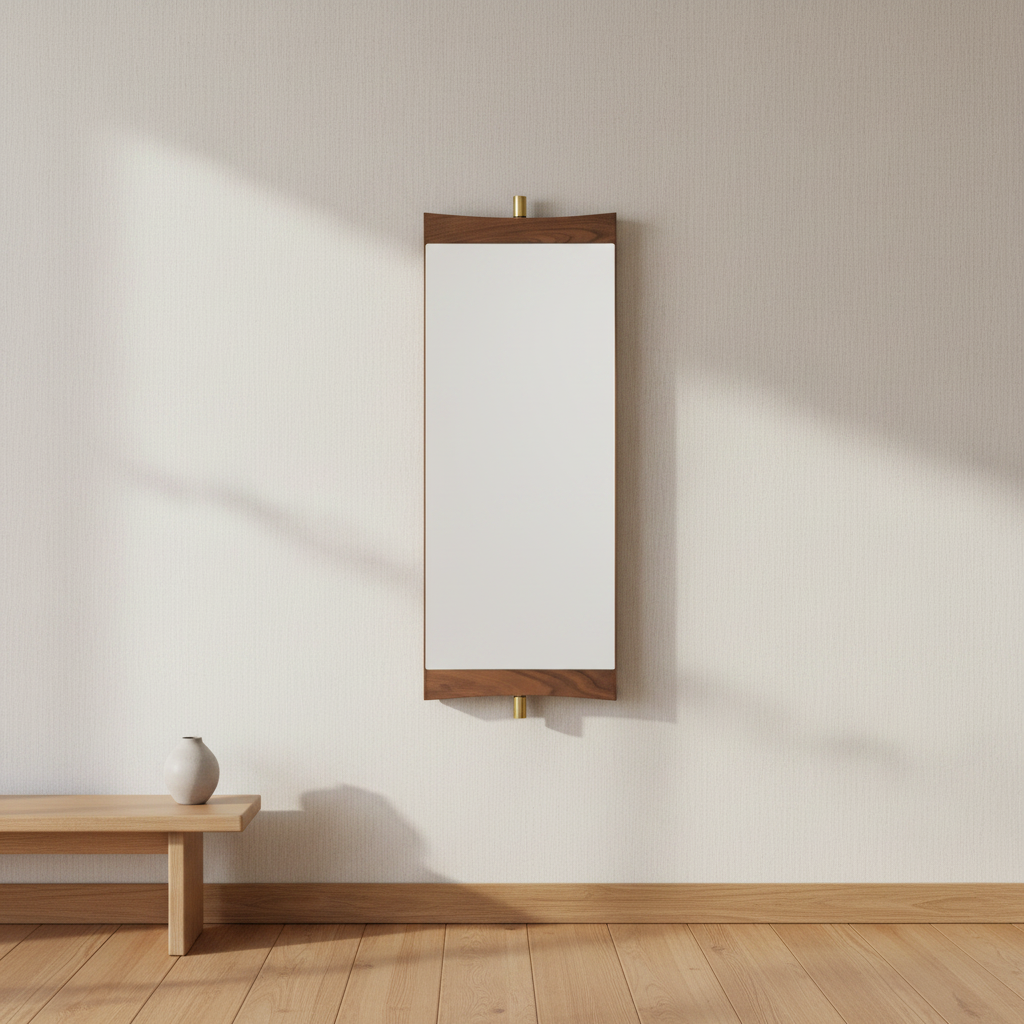 Modern Gold Metal Frame Tall Rectangular Wall Mirror for Bedroom or Hallway