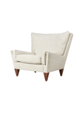 Classic Brown Leather Lounge Chair with Solid Wood Base & Reclining Back for Living Room