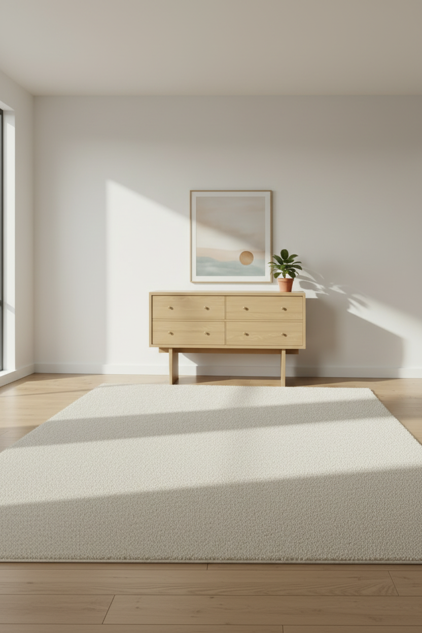 Bahut en placage de chêne naturel d'inspiration japonaise avec poignées en laiton et tiroirs à fermeture douce pour le salon
