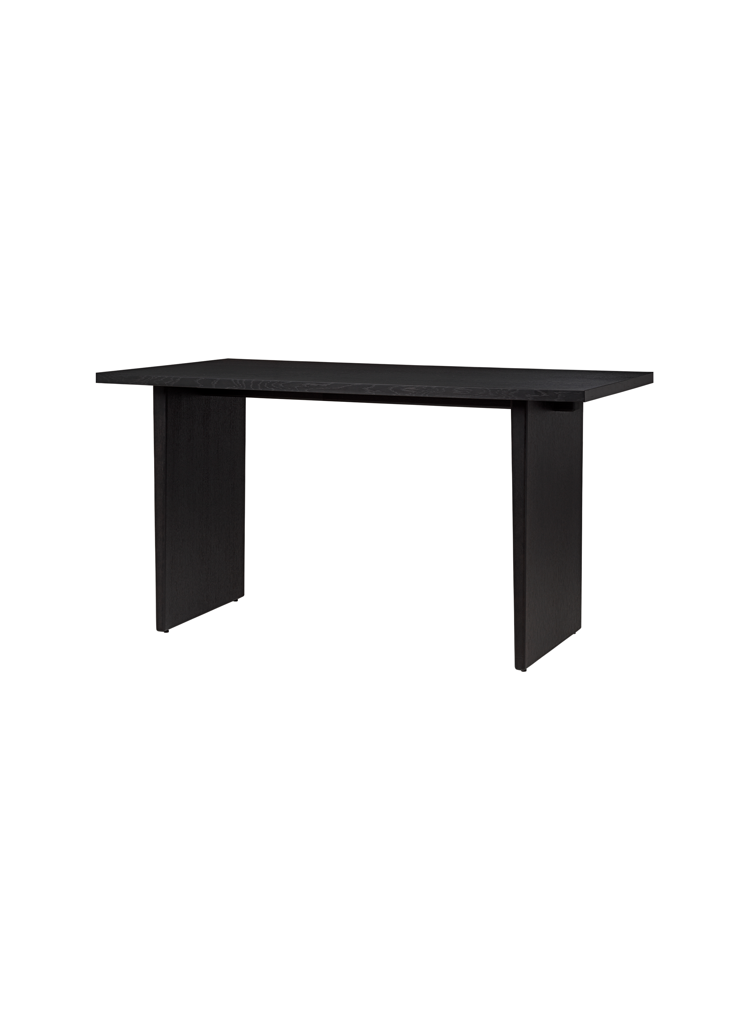 Minimalist Black Solid Wood Desk with Panel Legs for Study or Home Office