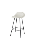 Modern Black 3D Molded Unupholstered Counter Stool with Antique Brass Legs for Kitchen or Bar