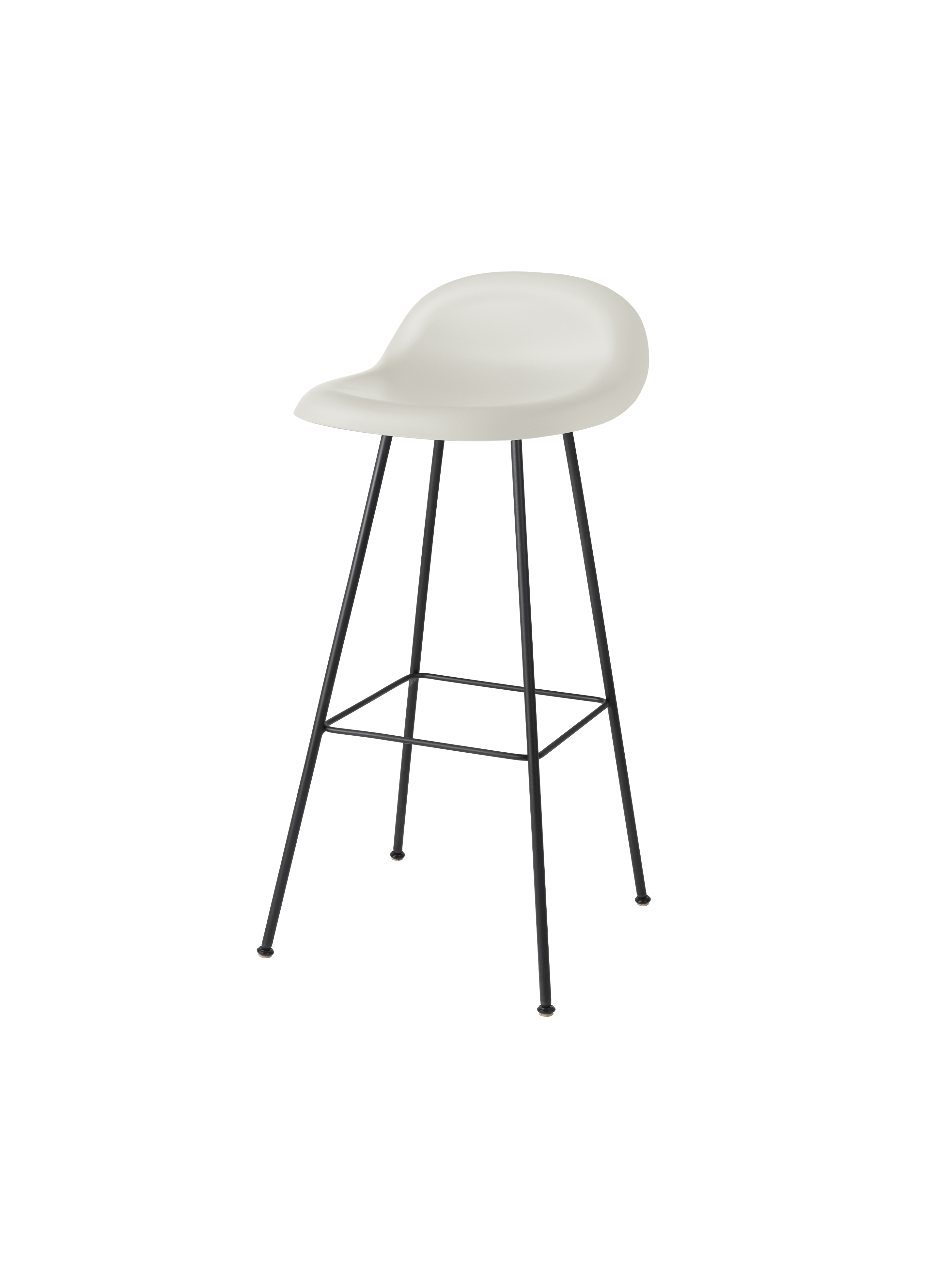 Contemporary Walnut Veneer 3D Molded Unupholstered Bar Stool with Sculptural Shell for Bar or Kitchen