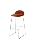 Contemporary Cream 3D Molded Fully Upholstered Bar Stool with Black Metal Legs for Bar or Kitchen