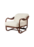 Sculptural Camel Wool Upholstered Lounge Chair with Metal Swivel Base for Living Room