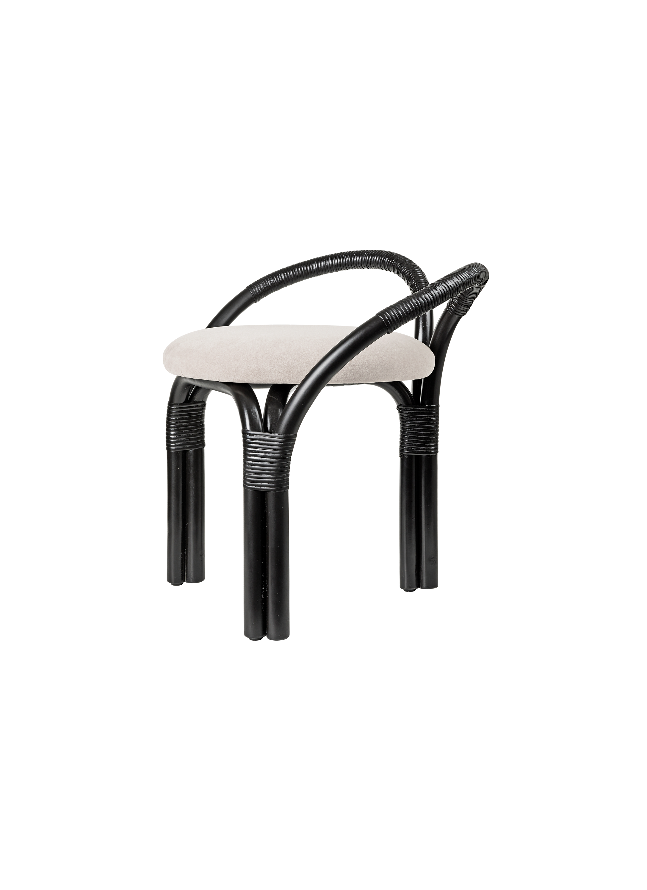 Minimalist Black Metal & Wood Round Stool with Slim Legs for Kitchen or Bar
