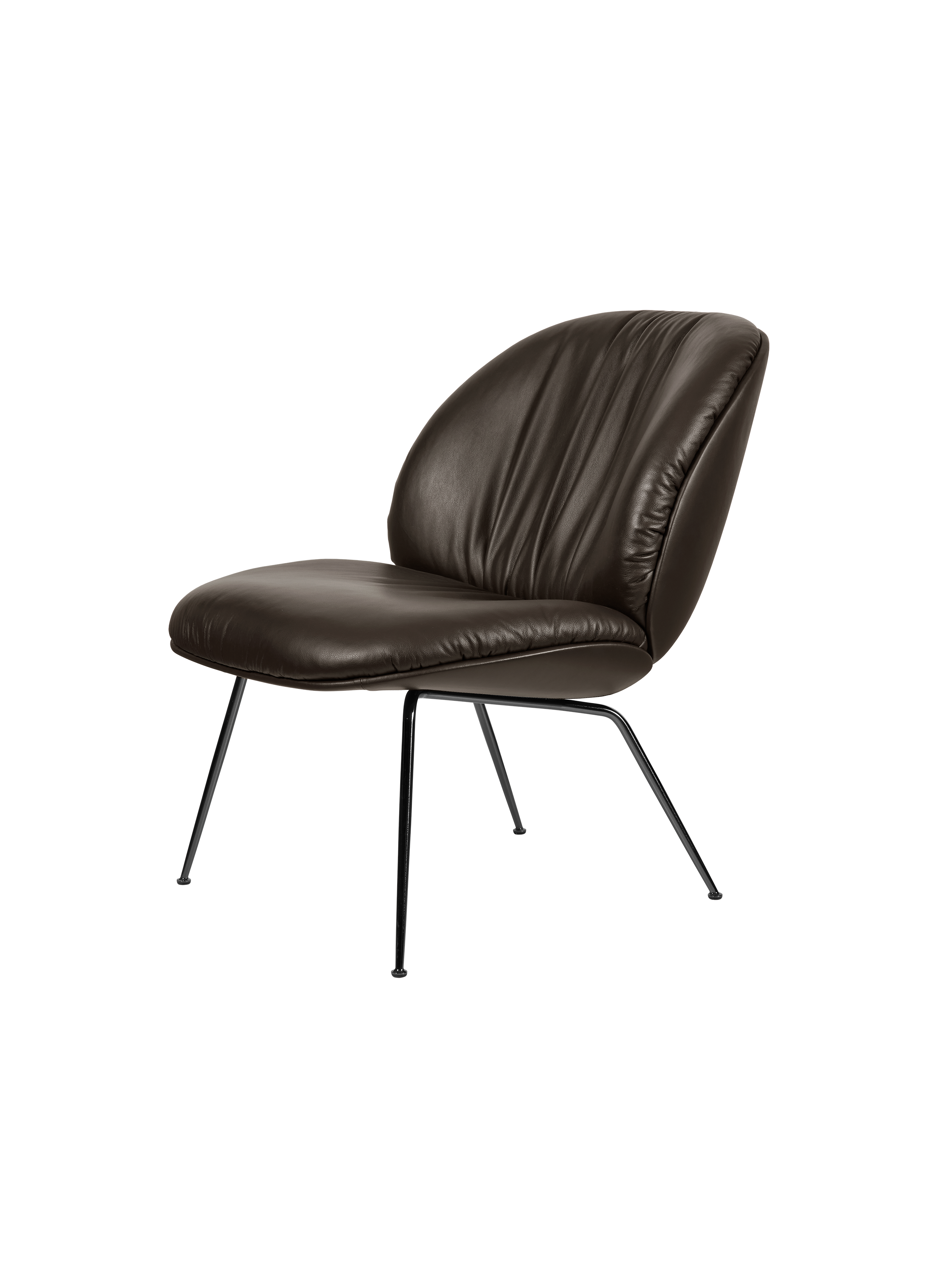 Modern Cream Fully Upholstered Soft Lounge Chair with Low-Profile Metal Base for Living Room