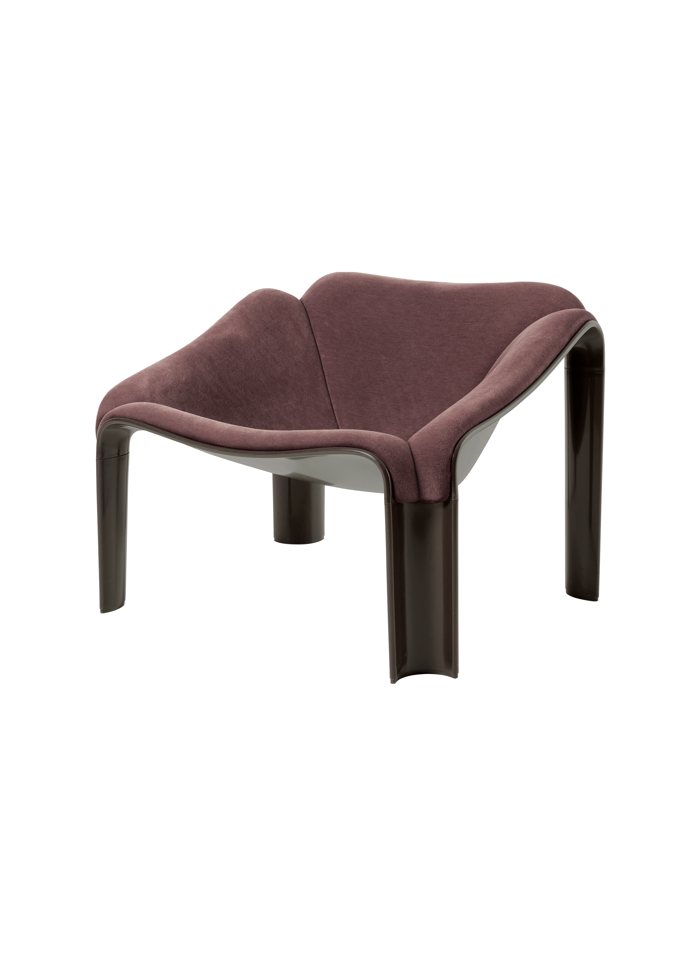 Sculptural Camel Alpaca Wool Lounge Chair with Futuristic Form & Metal Base for Living Room