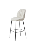 Modern Cream Fully Upholstered Soft Bar Chair with Padded Seat & Metal Legs for Bar or Kitchen