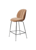 Modern Grey Front Upholstered Soft Counter Chair with Metal Legs for Kitchen or Bar