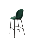 Scandinavian Cream Fully Upholstered Bar Chair with Cushioned Seat & Metal Frame for Bar