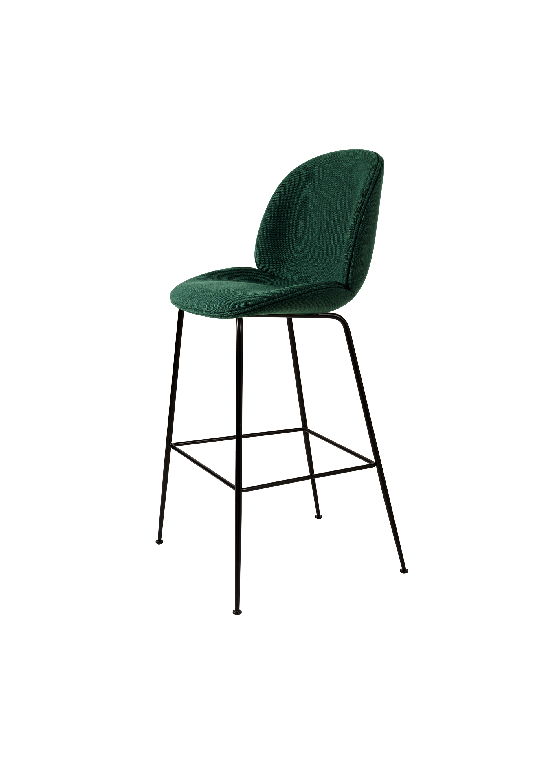 Scandinavian Cream Fully Upholstered Bar Chair with Cushioned Seat & Metal Frame for Bar