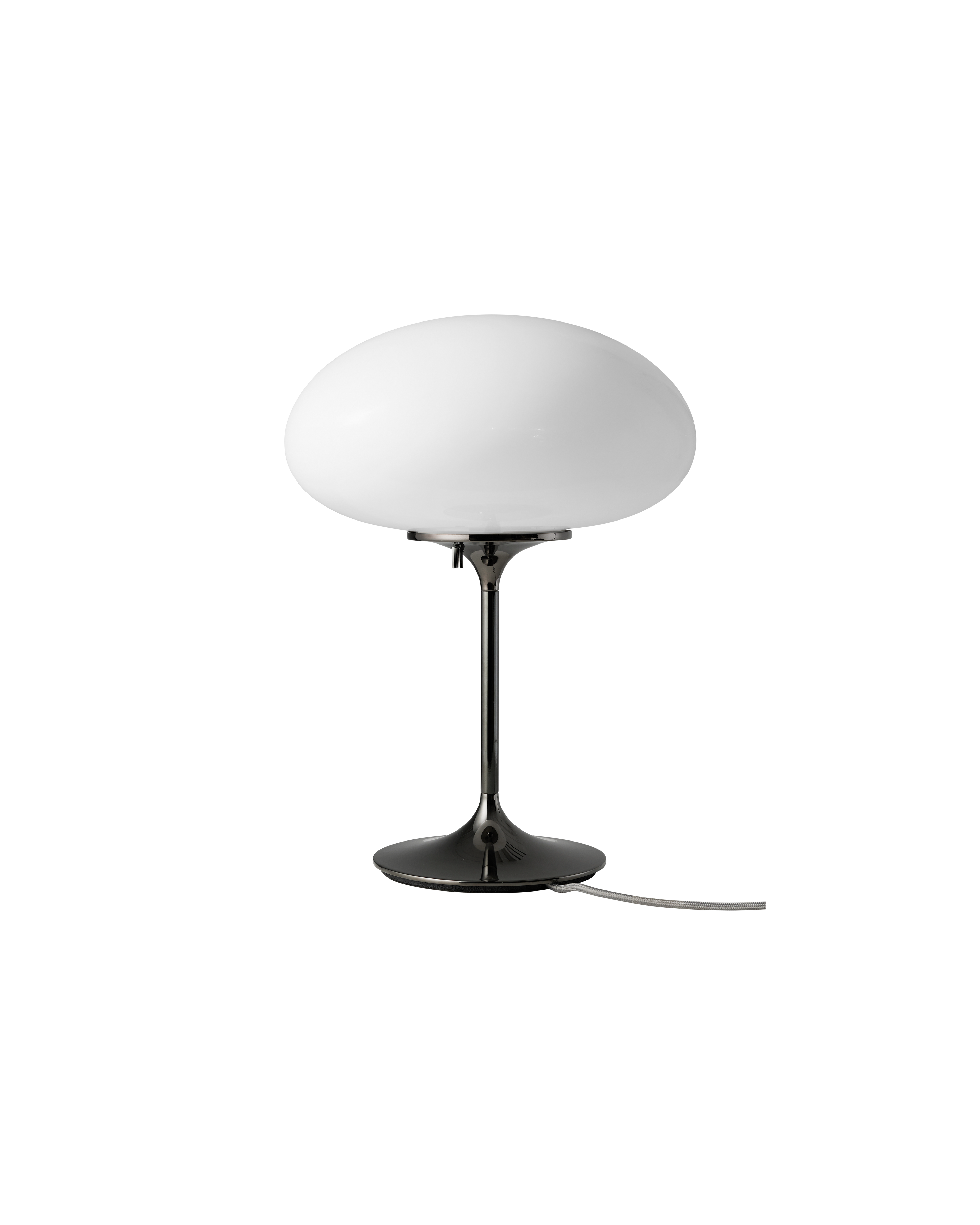 Mid-Century Black Chrome & Opal Glass Table Lamp with Modular Design for Living Room or Study