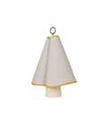 Coastal Poppy Yellow Canvas & Ceramic Portable Lamp with Brass Handle for Living Room or Bedroom