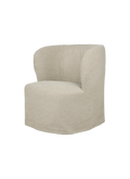 Modern Cream Removable Slipcover Lounge Chair with Metal Base for Living Room