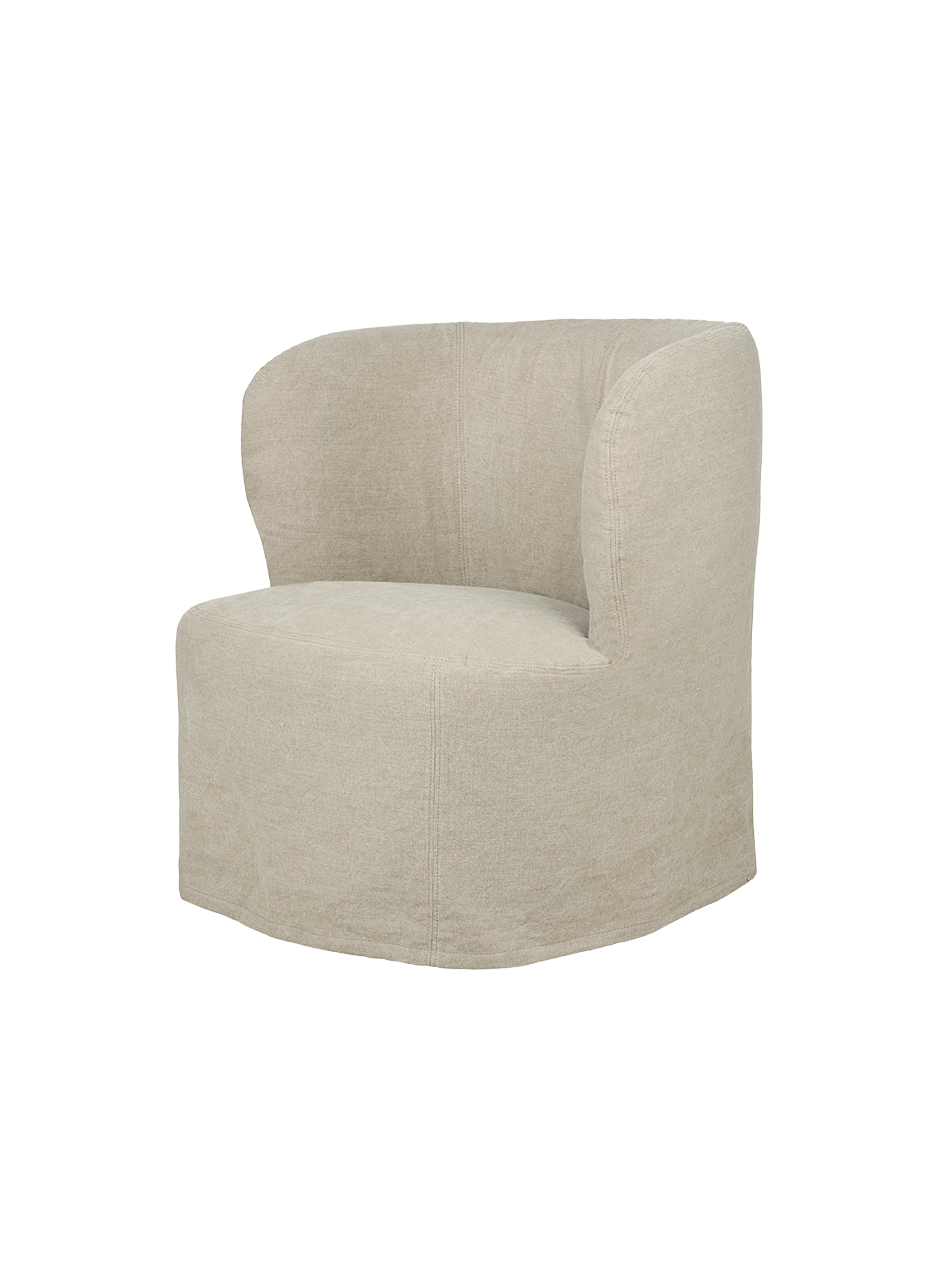 Modern Cream Removable Slipcover Lounge Chair with Metal Base for Living Room