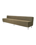 Modern Cream Upholstered Dining Sofa with Low-Profile Frame & Modular Design for Dining Room