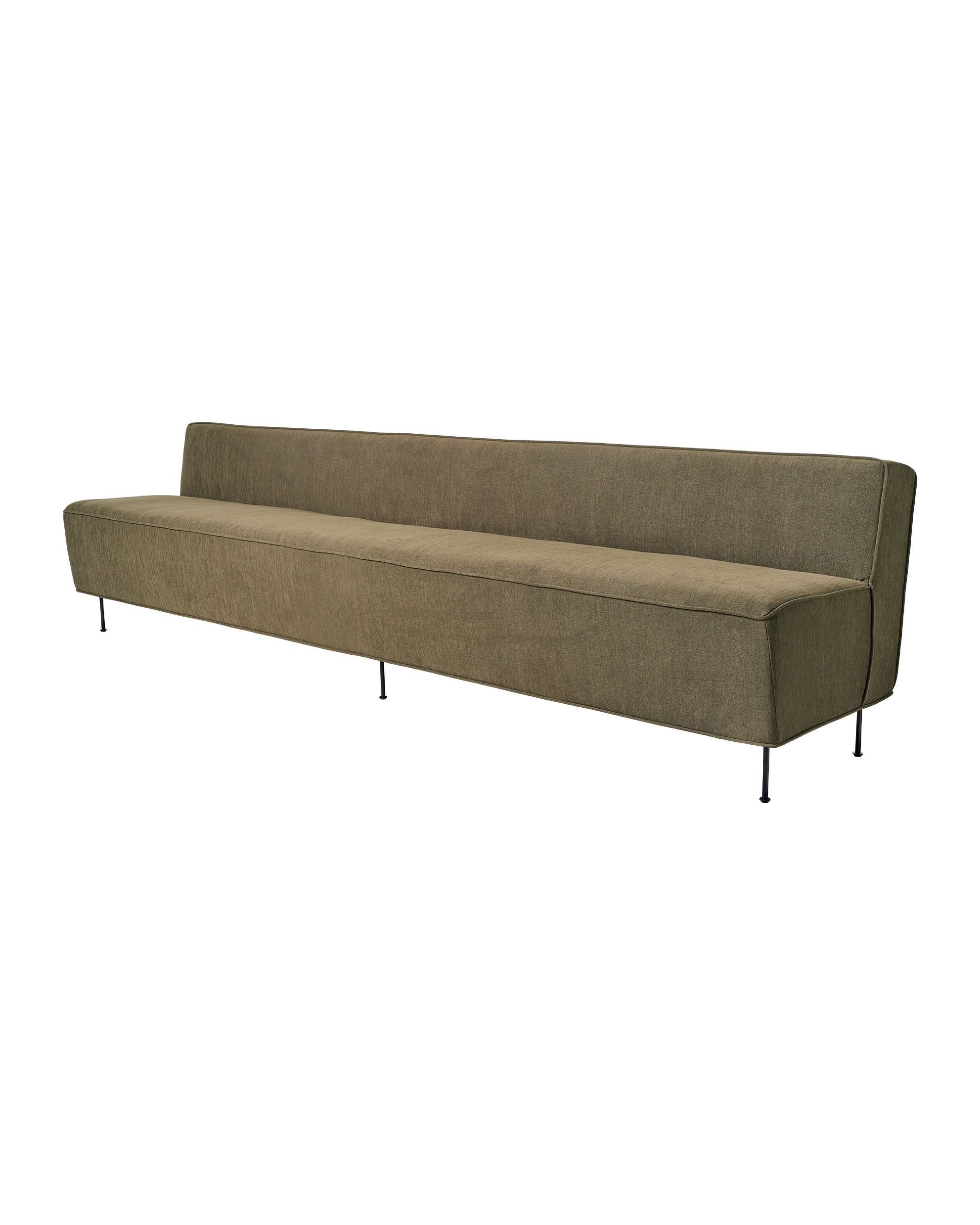 Modern Cream Upholstered Dining Sofa with Low-Profile Frame & Modular Design for Dining Room